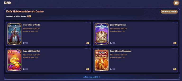 Divaspin Casino défis